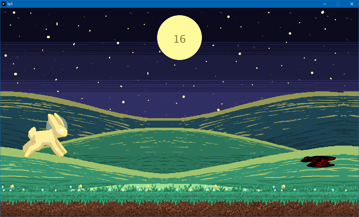 Un conejo saltando en un campo a la noche. Un pajaro negro se acerca